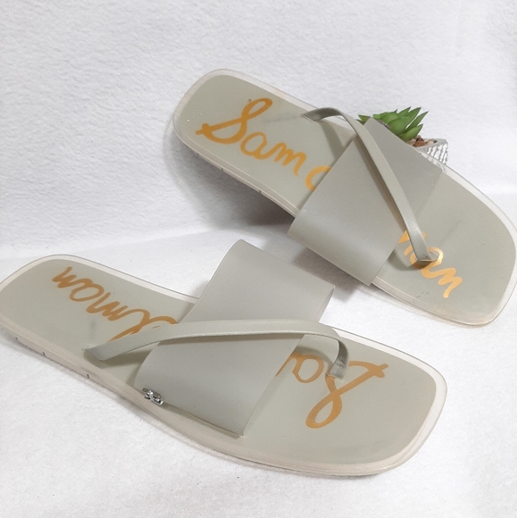 Sam Edelman Luciana Sliver Gray Thong Slide-On San - Picture 5 of 6